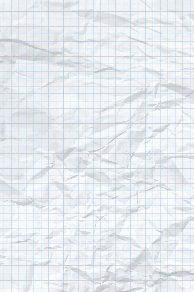 White clean crumpled checkered paper vector