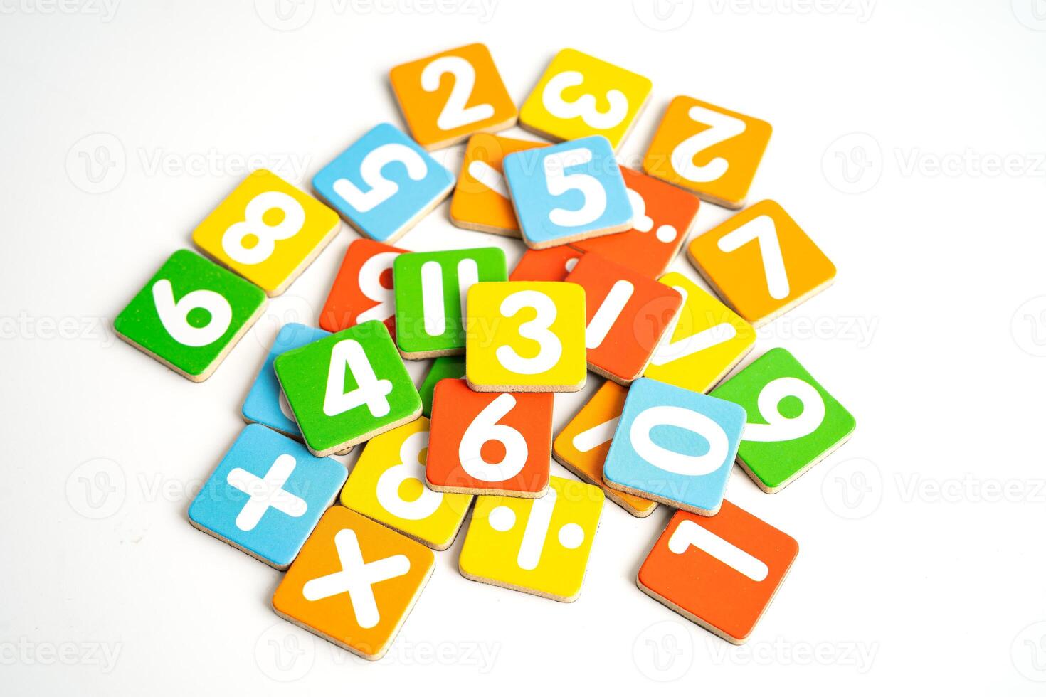 Math number isolated on white background with clipping path, mathematics learning course. photo