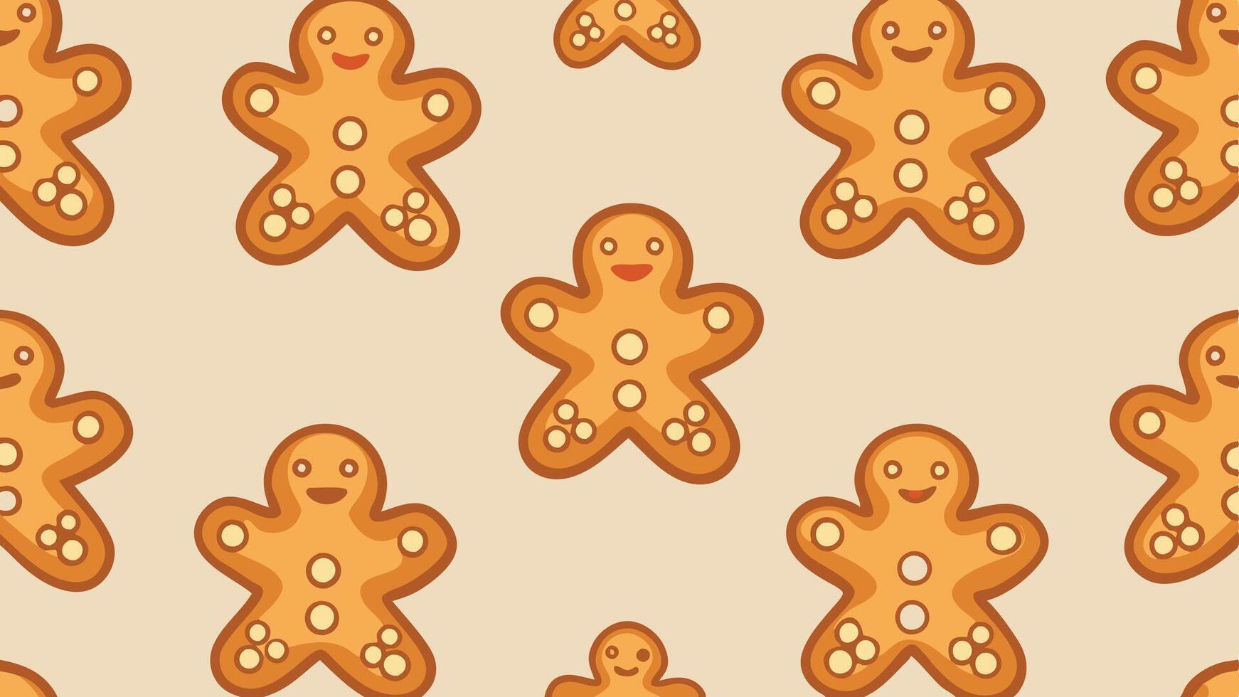 Playful pattern of gingerbread men on a light background perfect for festive decorations during the holiday season or for bakingthemed events vector