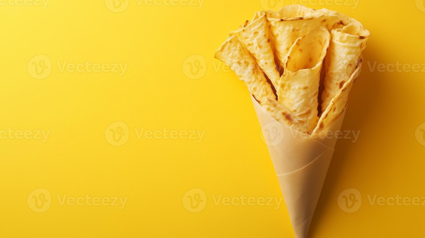 Flat bread roll bread pastry simple snack breakfast wrapped delivery order photo