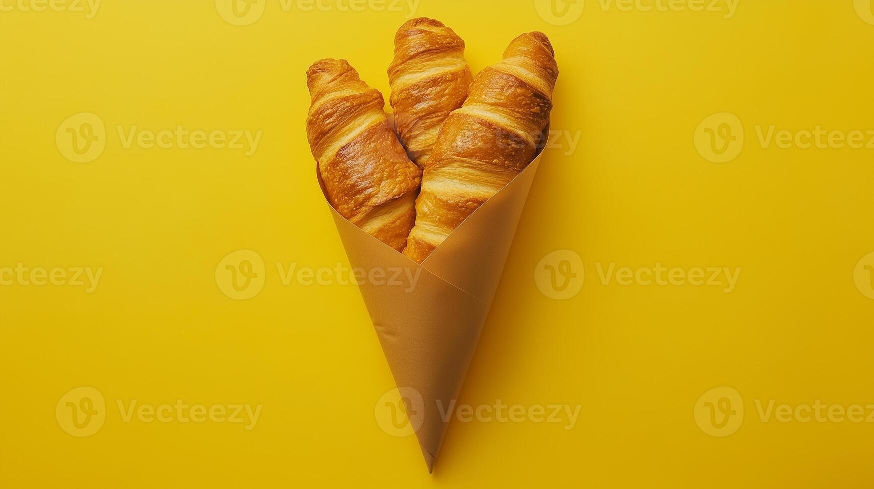 Sourdough wrapped on brown paper cone wrapped copy space background photo