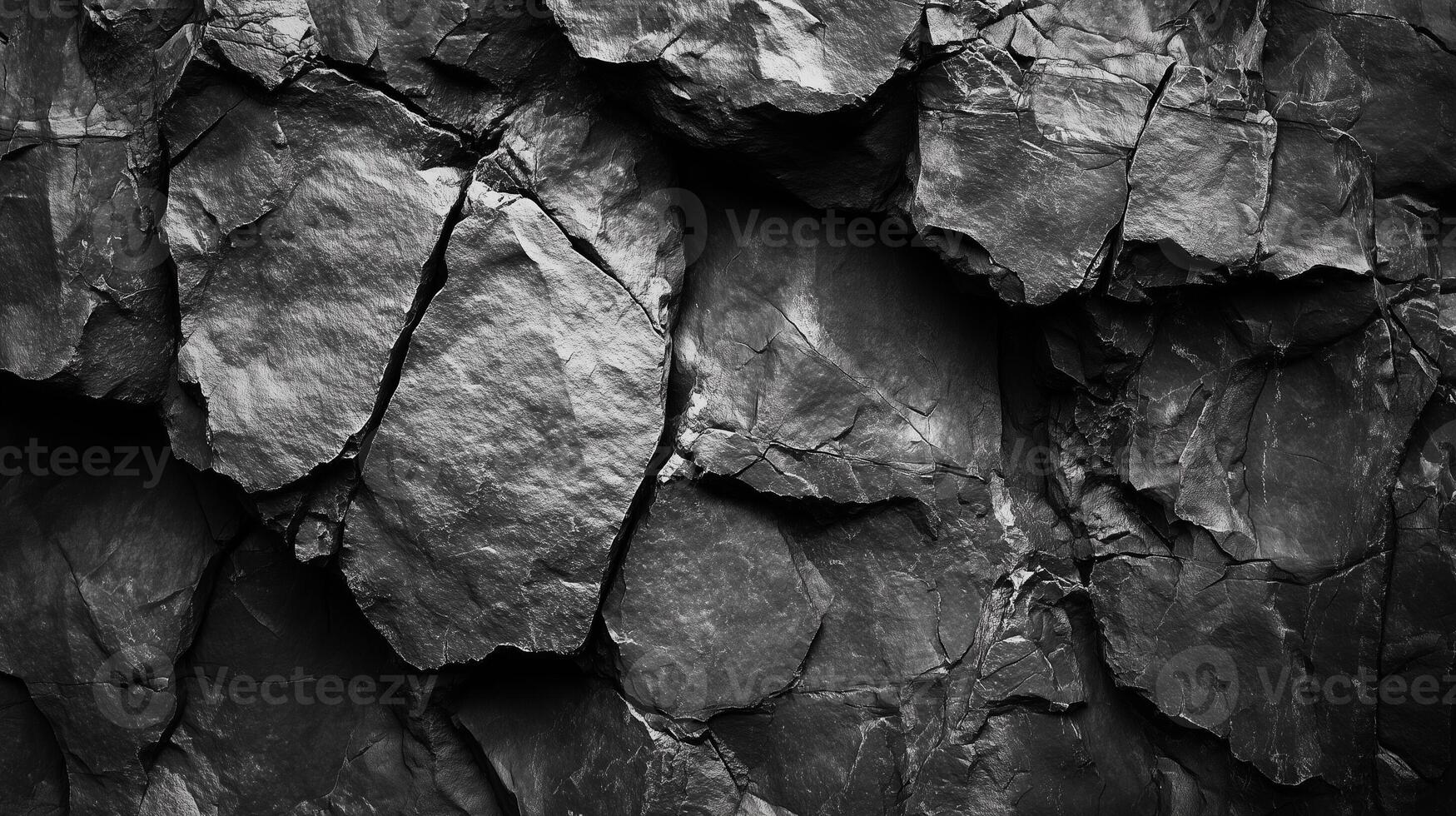 Black rock texture surface closeup with crack abstract scratch rustic pattern photo
