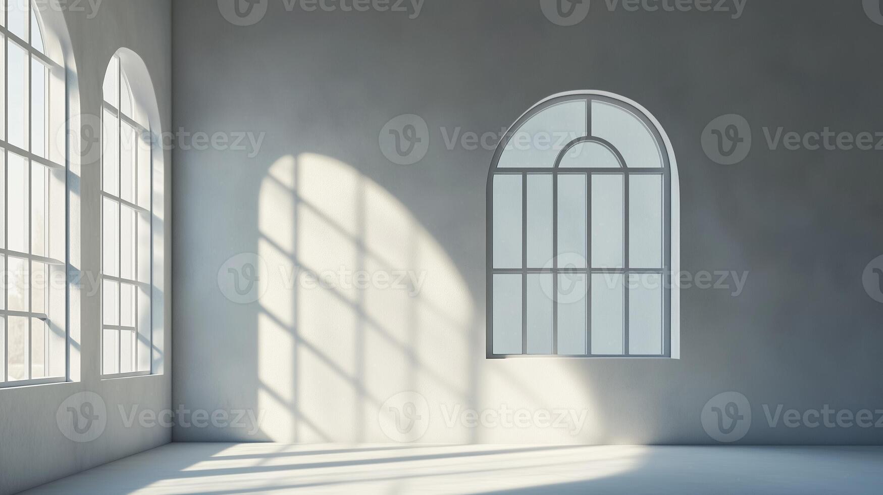 Aesthetic arch window shape on white wall with shadow leaves tree classing building architecture photo