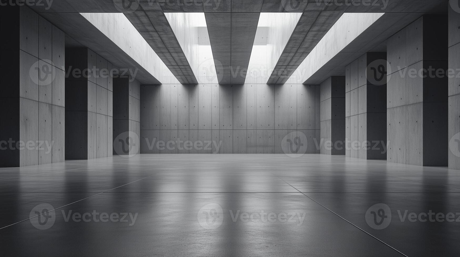 Grey architecture empty concrete floor modern structure perspective photo