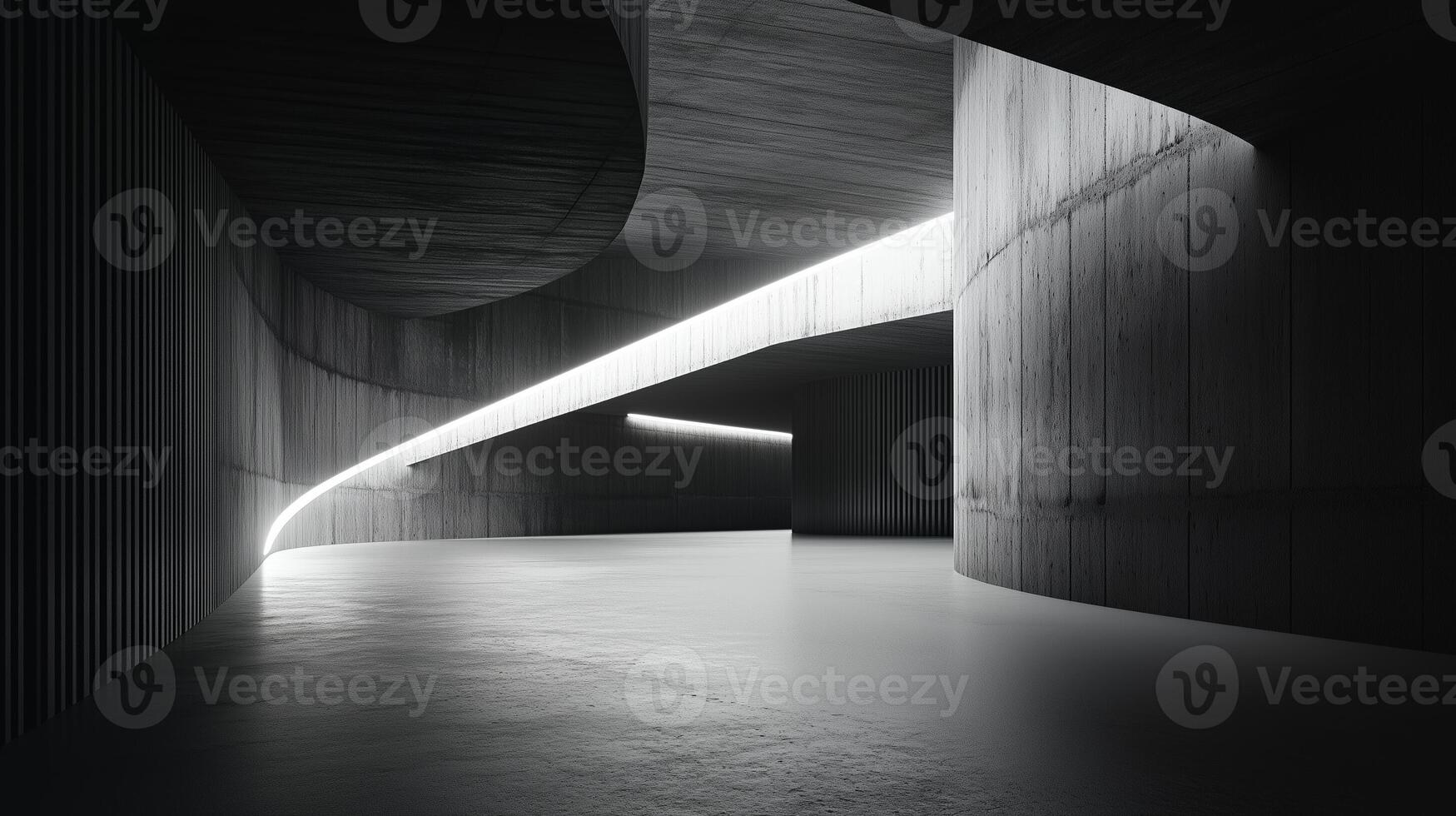 Grey architecture empty concrete floor modern structure perspective photo