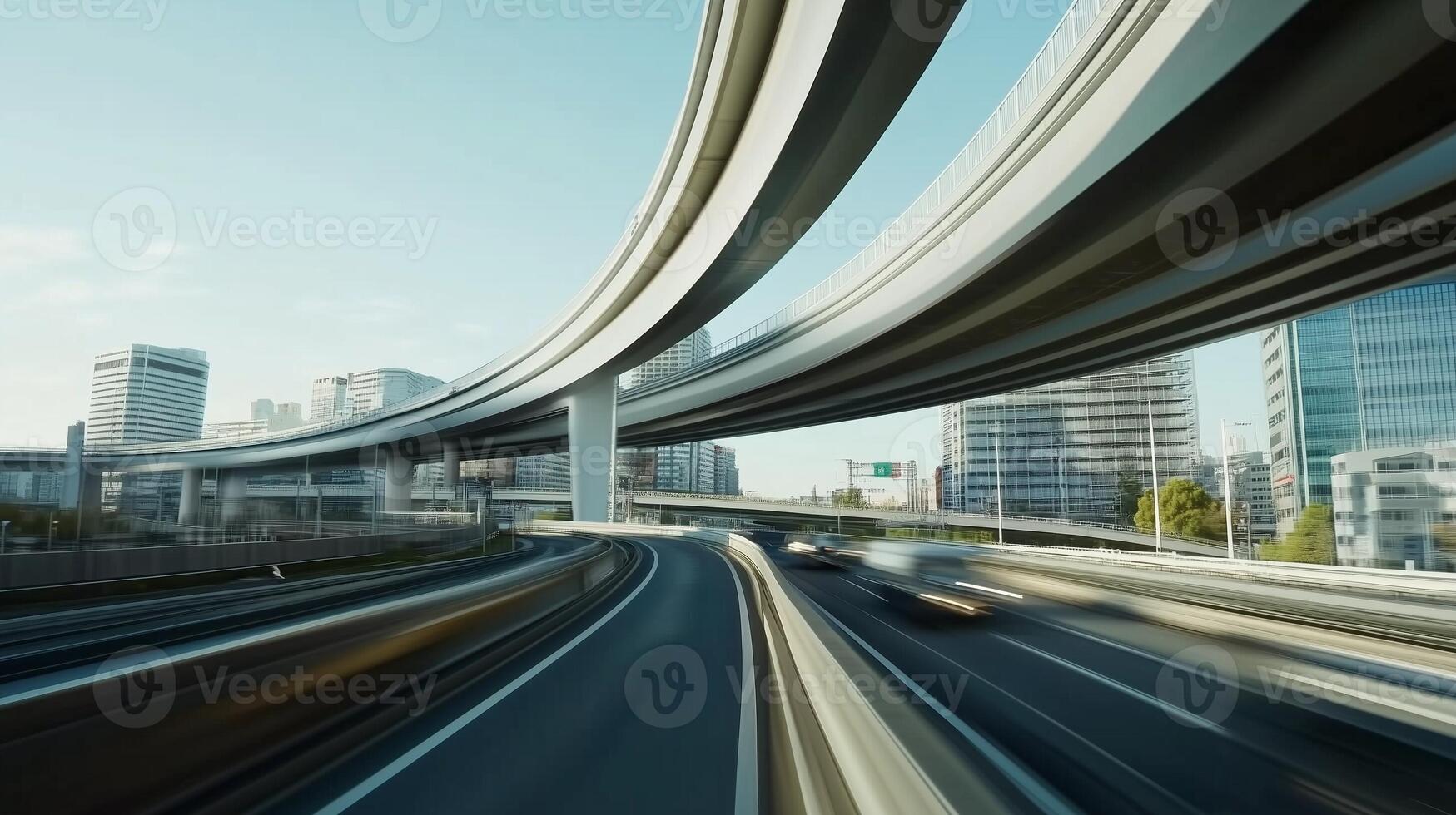 Highway overpass motion road perspective traffic blurred motion transportation photo