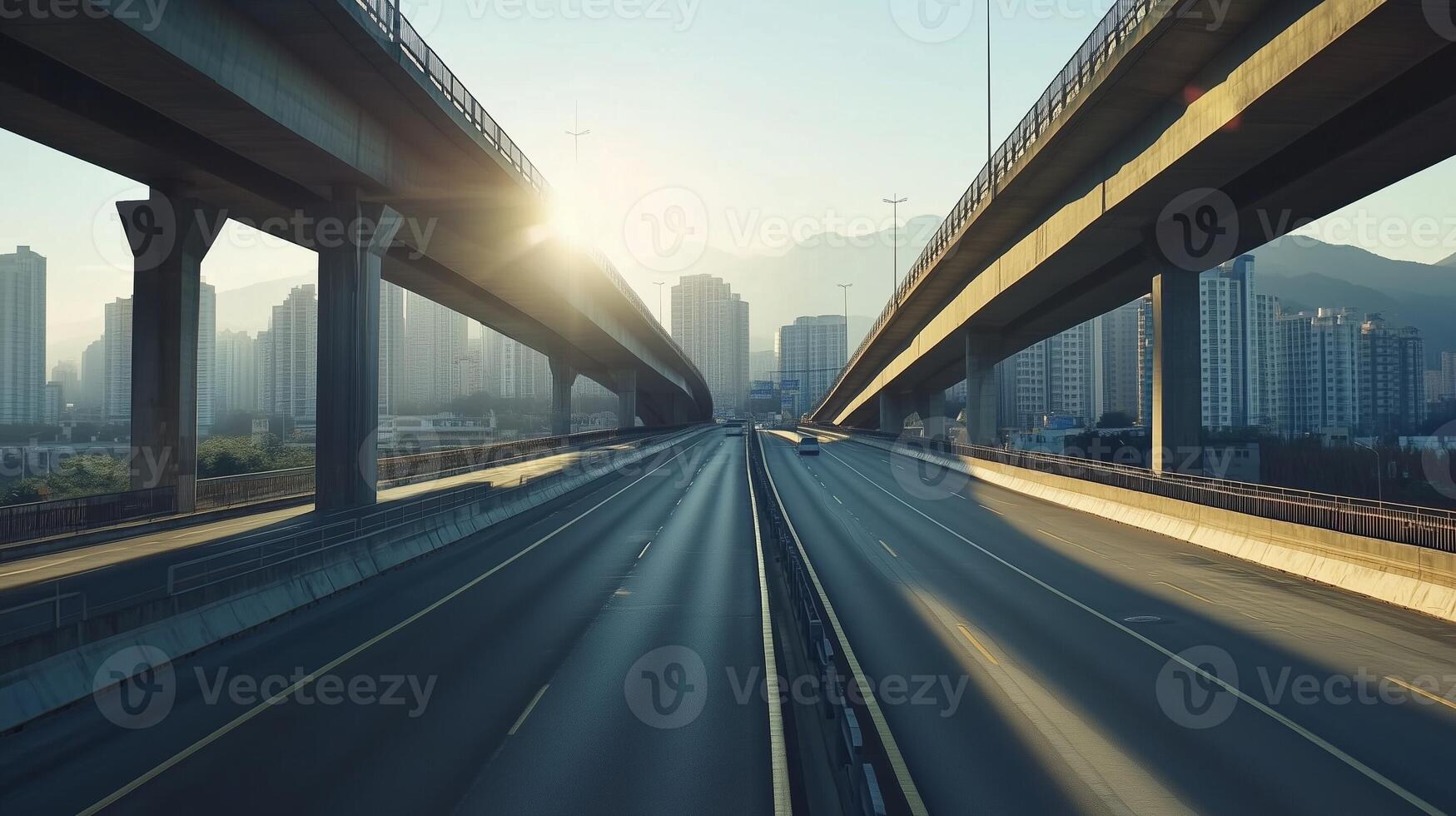 Highway overpass motion road perspective traffic blurred motion transportation photo