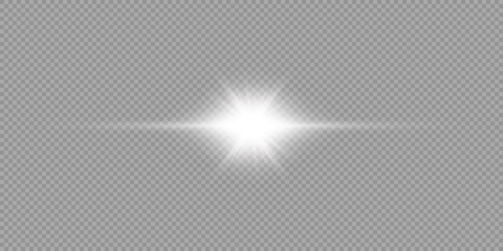 White horizontal light effect of lens flares vector