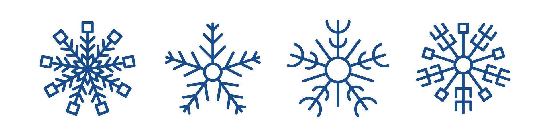 Snowflakes winter collection vector