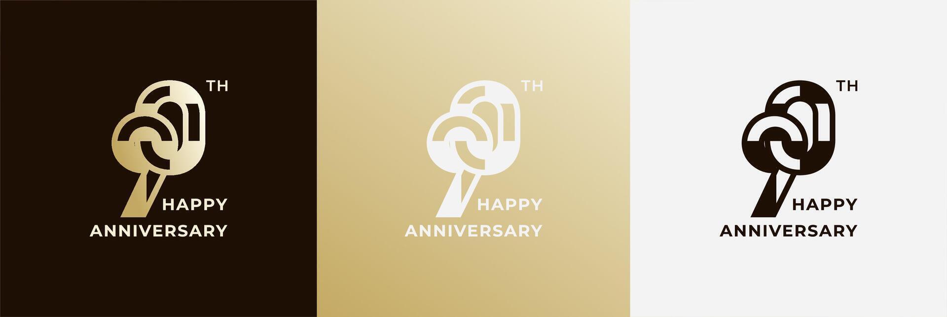 90th, 90 years anniversary, Creative design template for celebration, greeting, birthday and invitation. Editable file vector