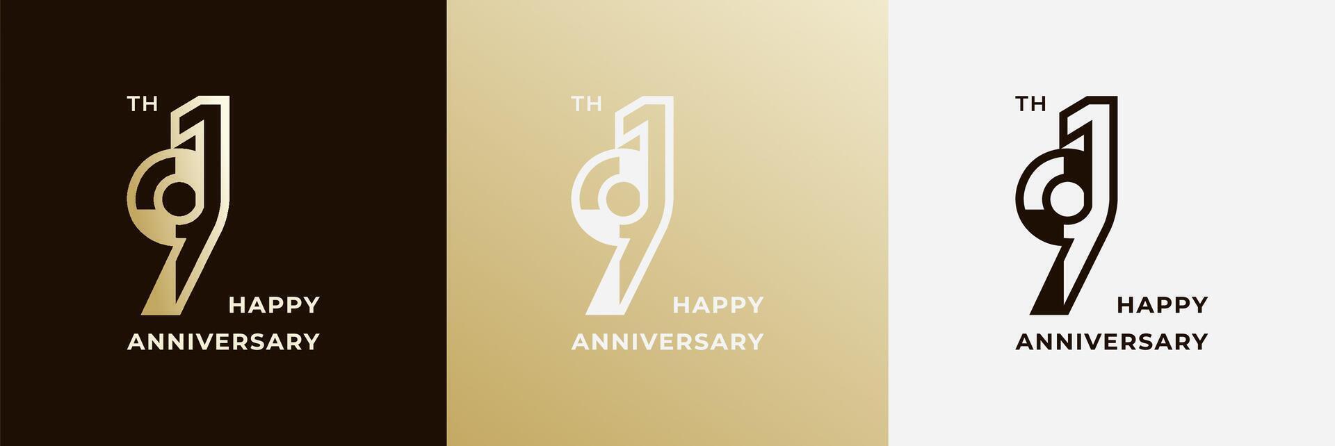 91th, 91 years anniversary, Creative design template for celebration, birthday and invitation. Editable file vector