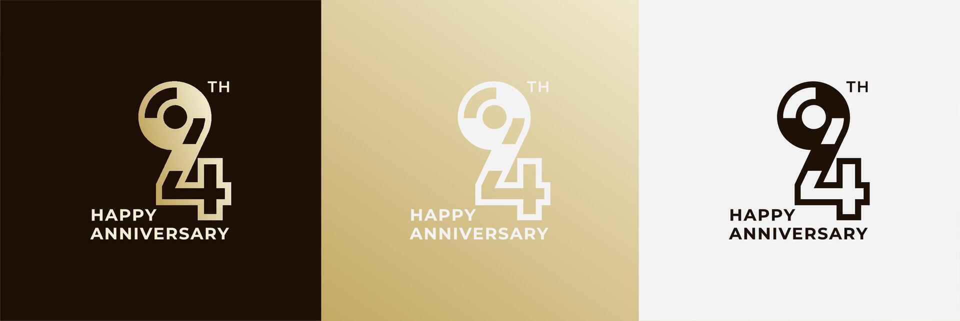 Logo 94 th, 94 anniversary, Creative design template for celebration, birthday and invitation. Editable file vector