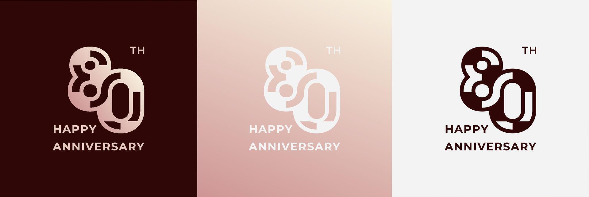 Logo 80 th, 80 years anniversary, Creative design template for celebration, greeting, birthday and invitation. Editable file vector