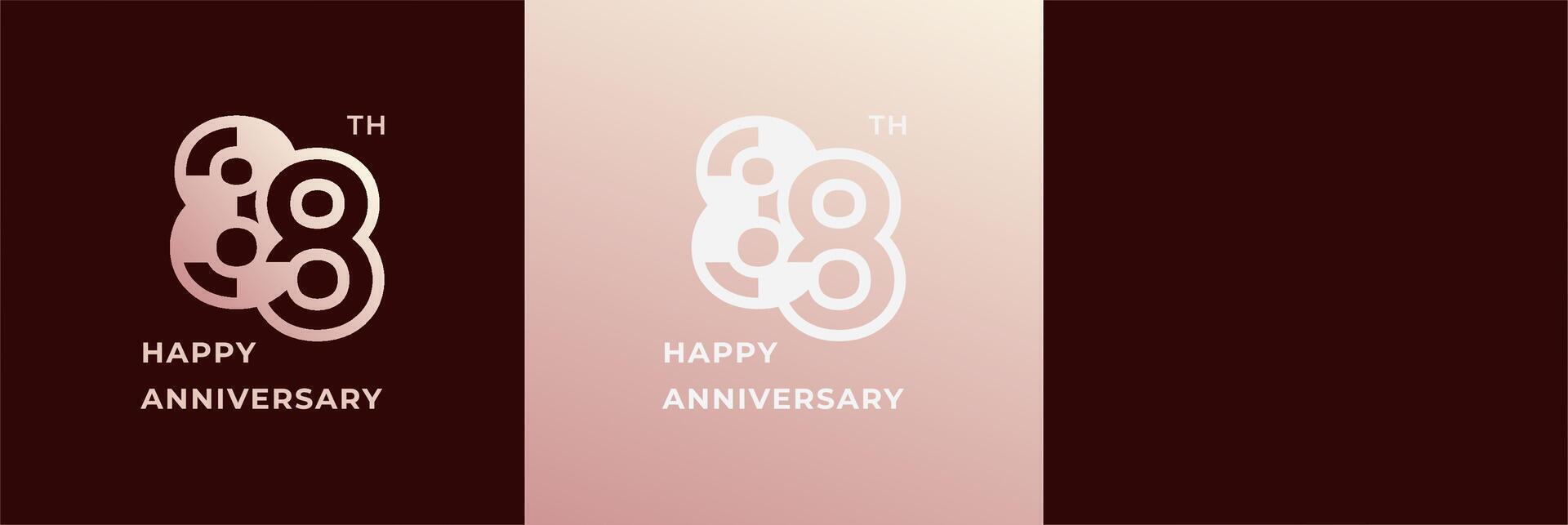 Logo 88th, 88 th years anniversary, Creative design template for celebration, birthday and invitation. Editable file vector