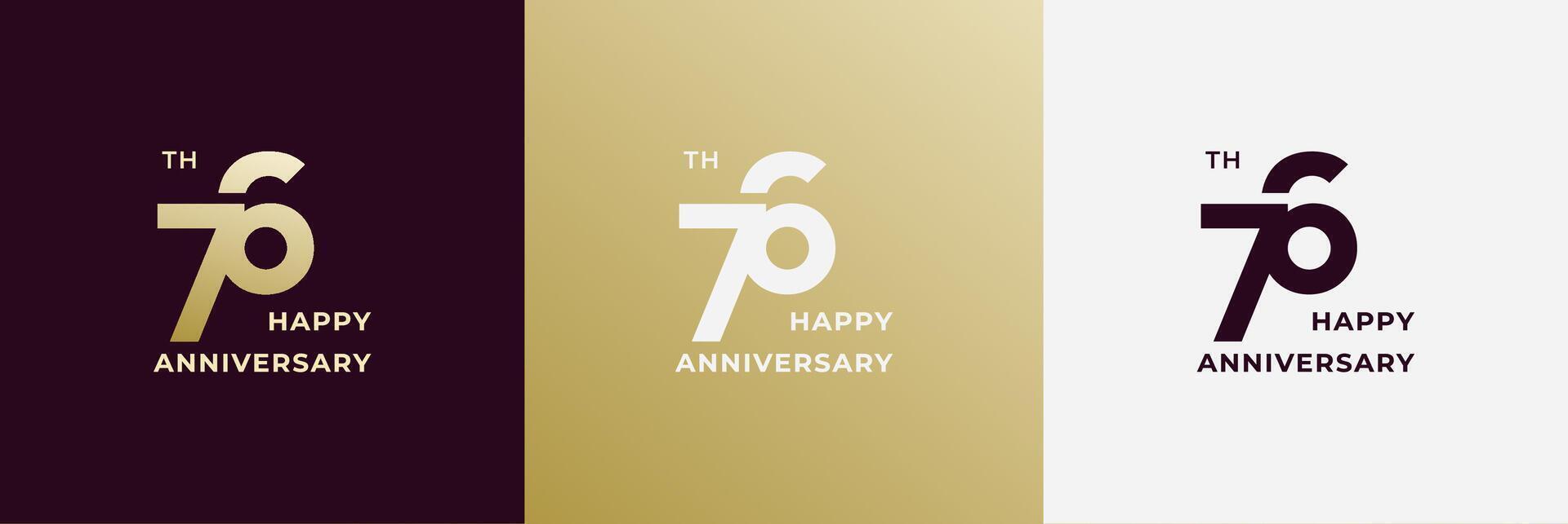 Logo 76th, 76 years anniversary, Creative design celebration, birthday, greeting and invitation. Editable file vector
