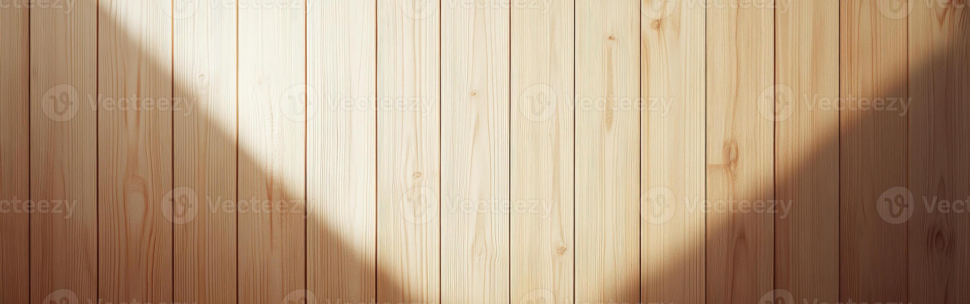 Wooden background with soft light casting a shadow in the corner photo
