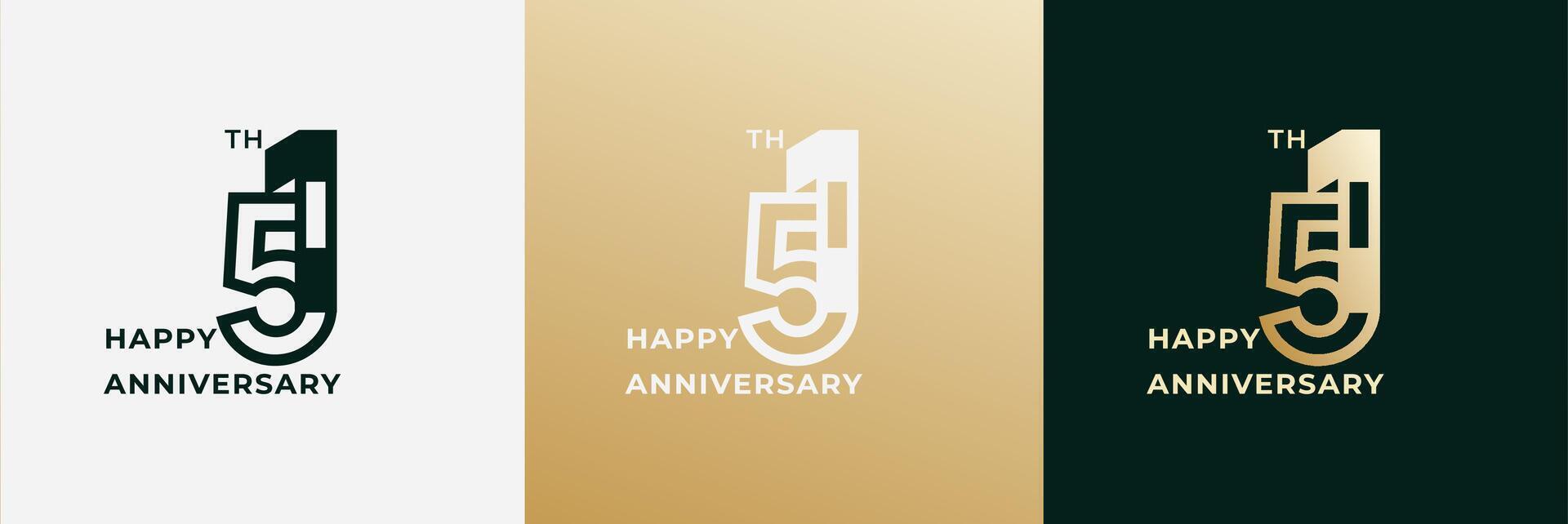 Logo 51 th, 51 years anniversary, Creative template for celebration, birthday, greeting and invitation. Editable file vector