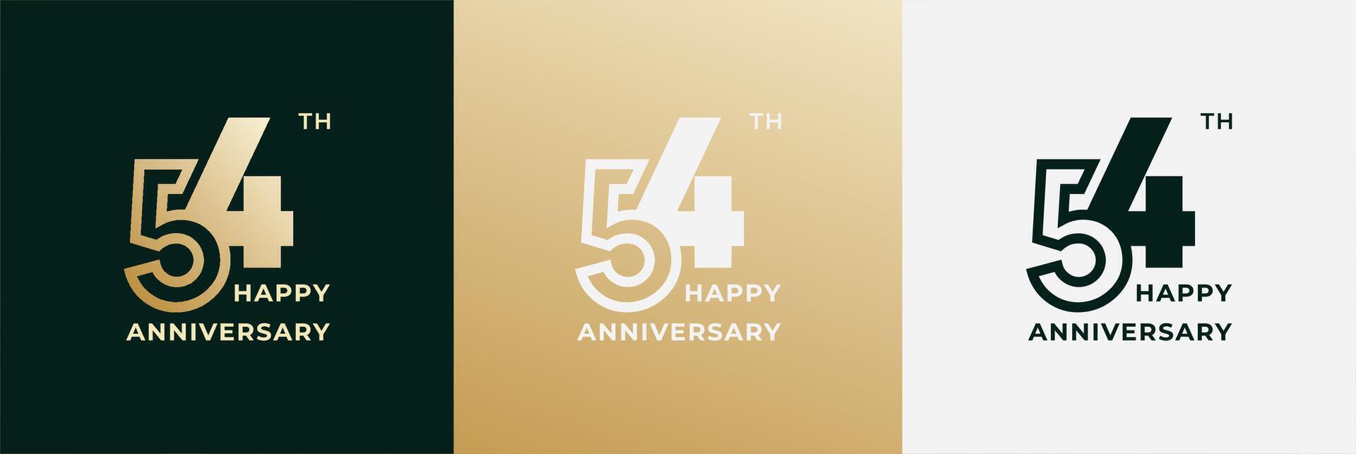 Logo 54 th, 54 th years anniversary, Creative design template for celebration, birthday, greeting. Editable file vector