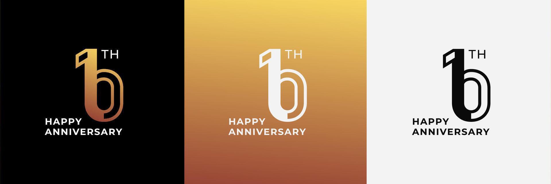 Logo 10th, 10 th years anniversary, design template celebration, birthday, greeting and invitation. Editable file vector