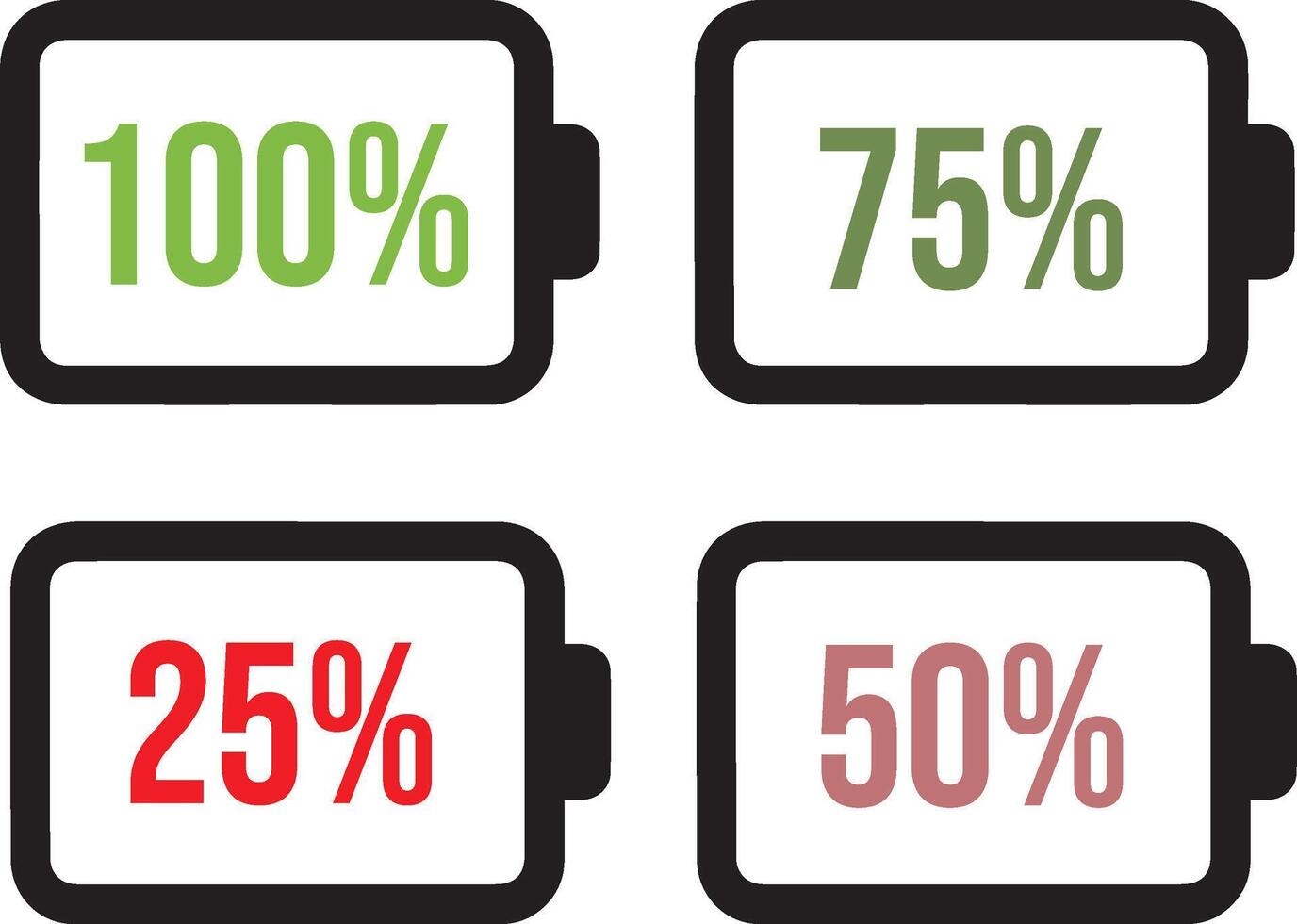 Battery charging status icon design vector