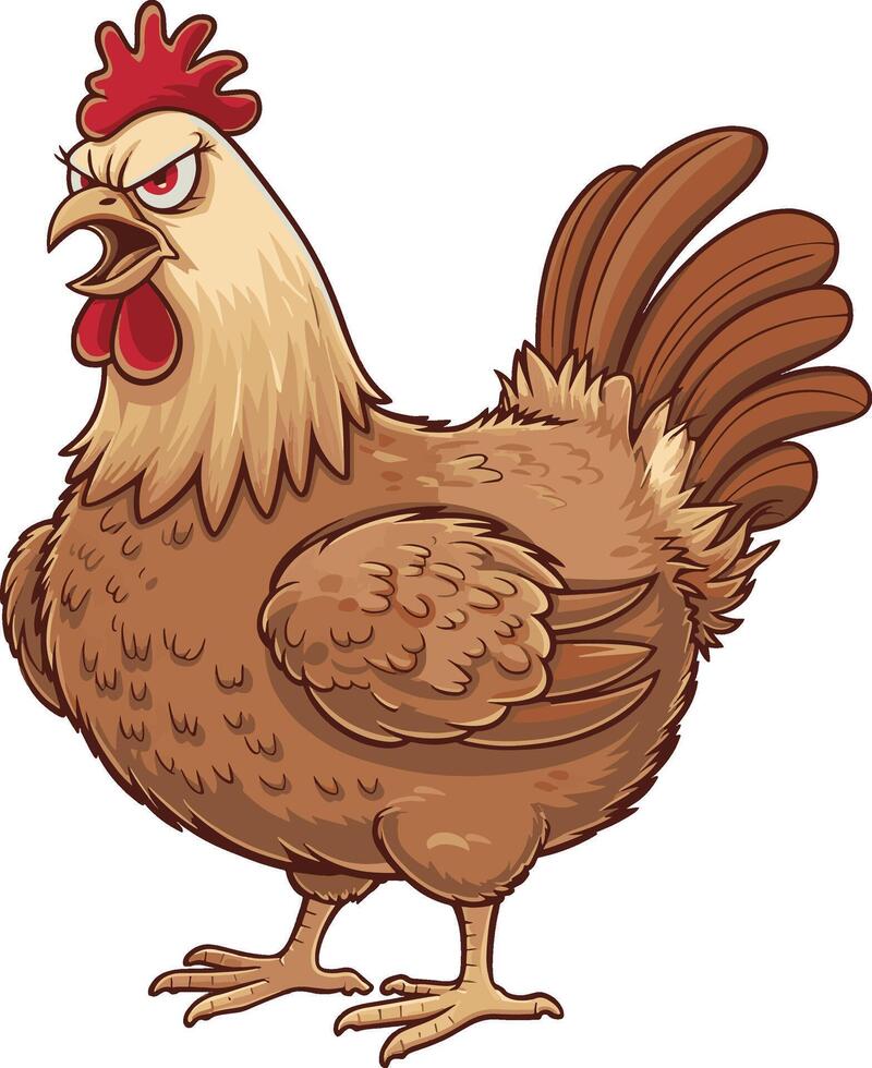 Chicken cartoon illustration, hen art design. Ai generate vector