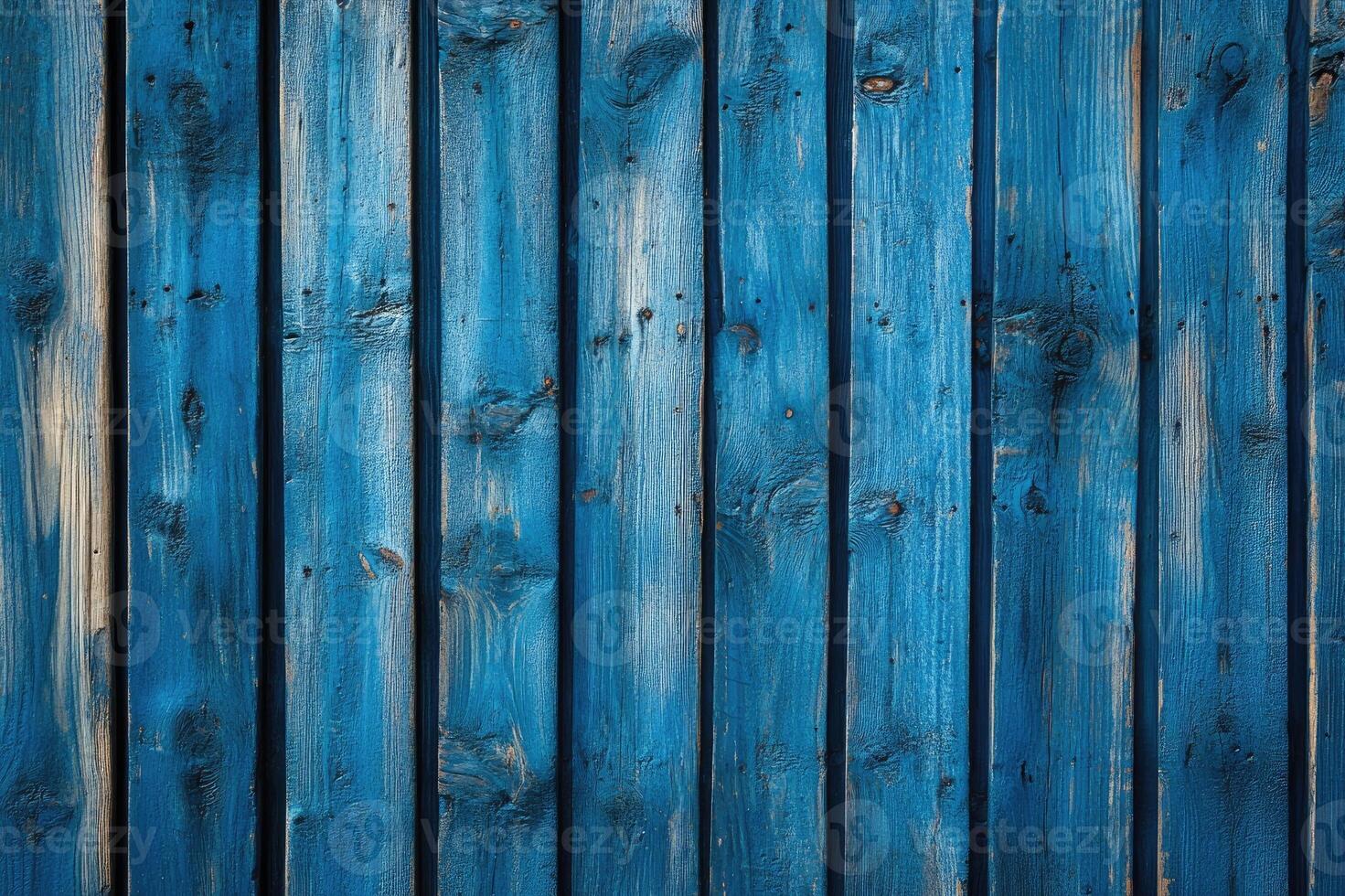 Old blue painted natural wood background texture showing knots photo