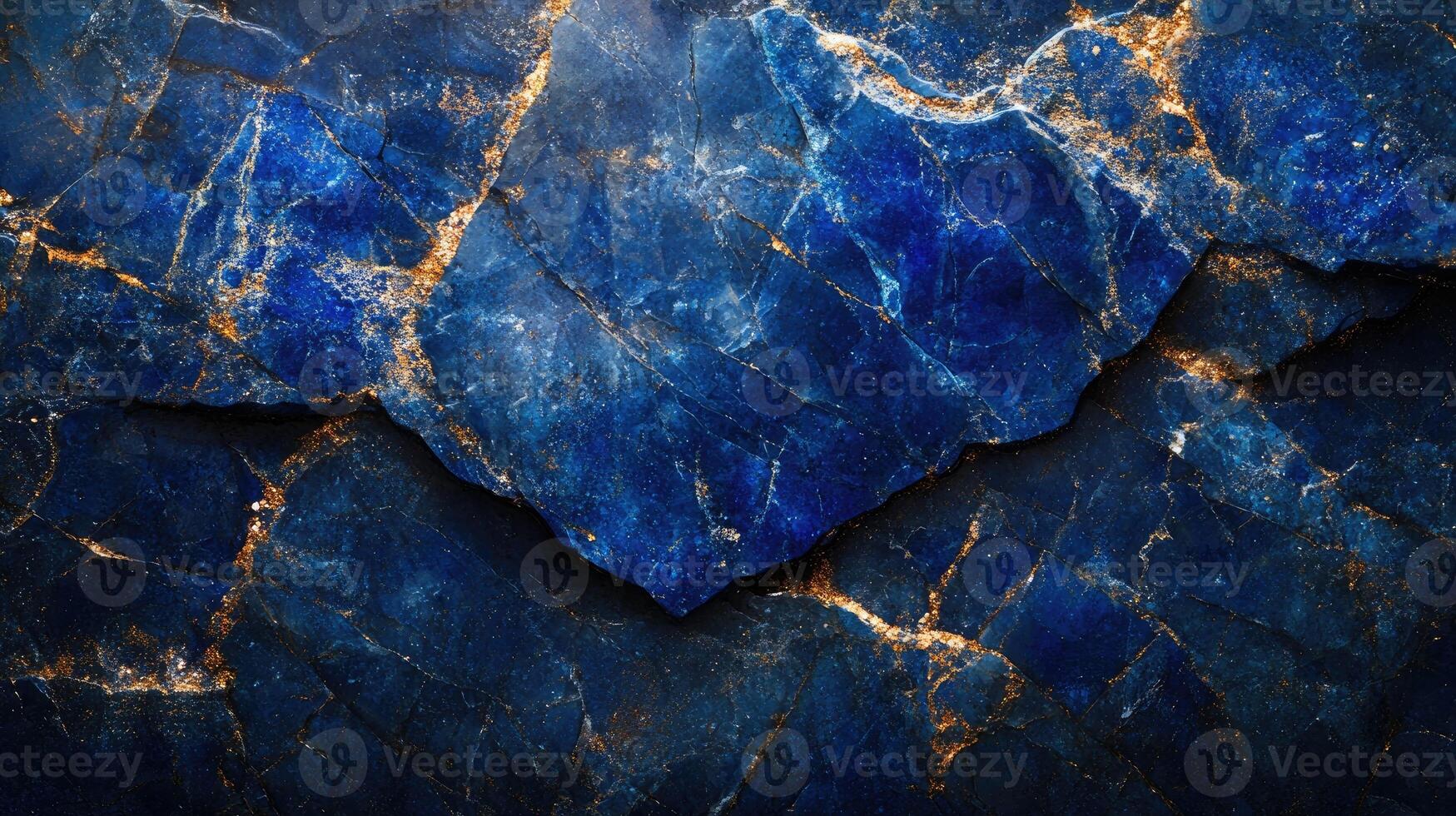 Blue gemstone texture with golden veins forming abstract pattern photo