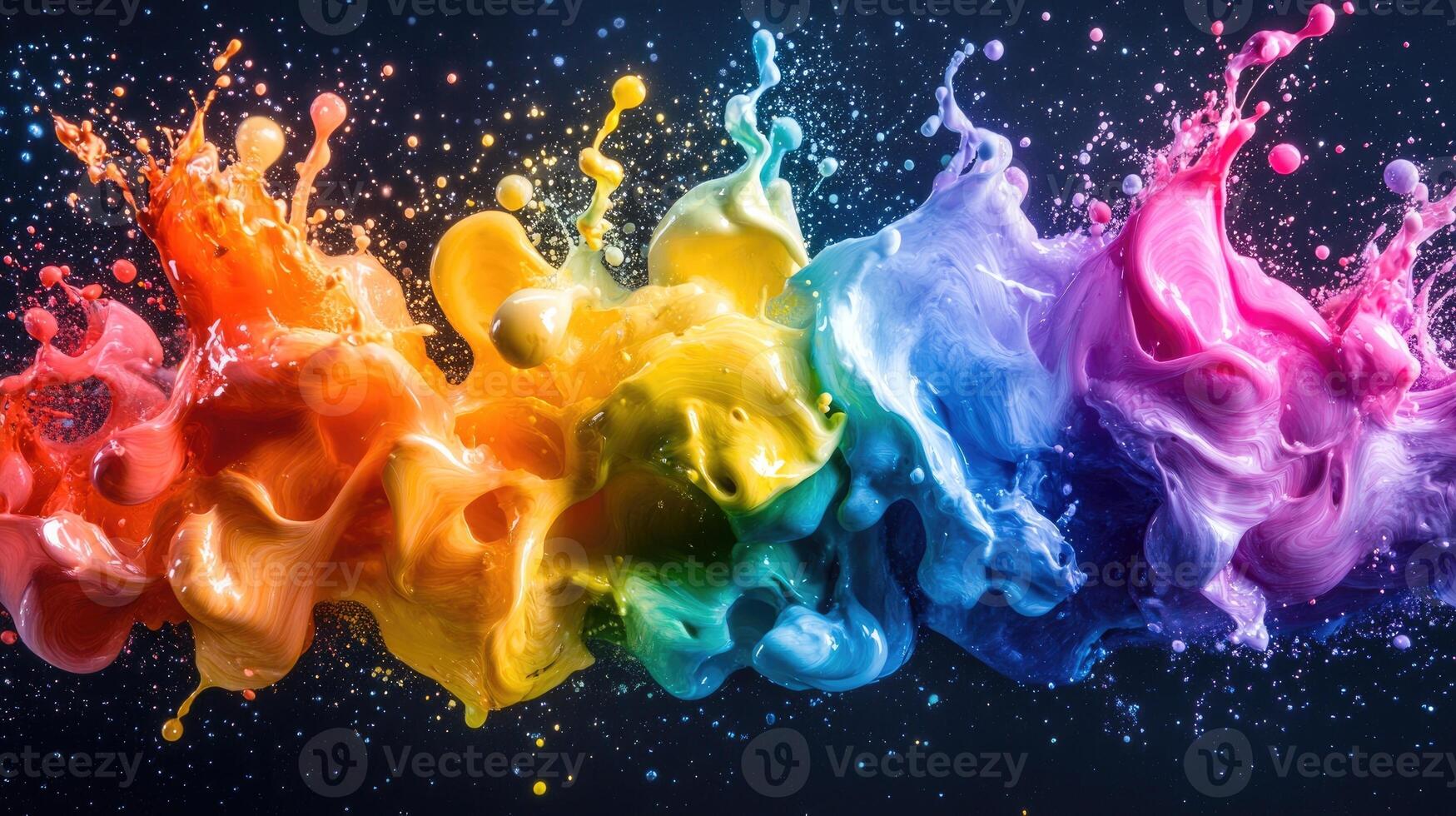 Vivid colors exploding and making a big splash photo