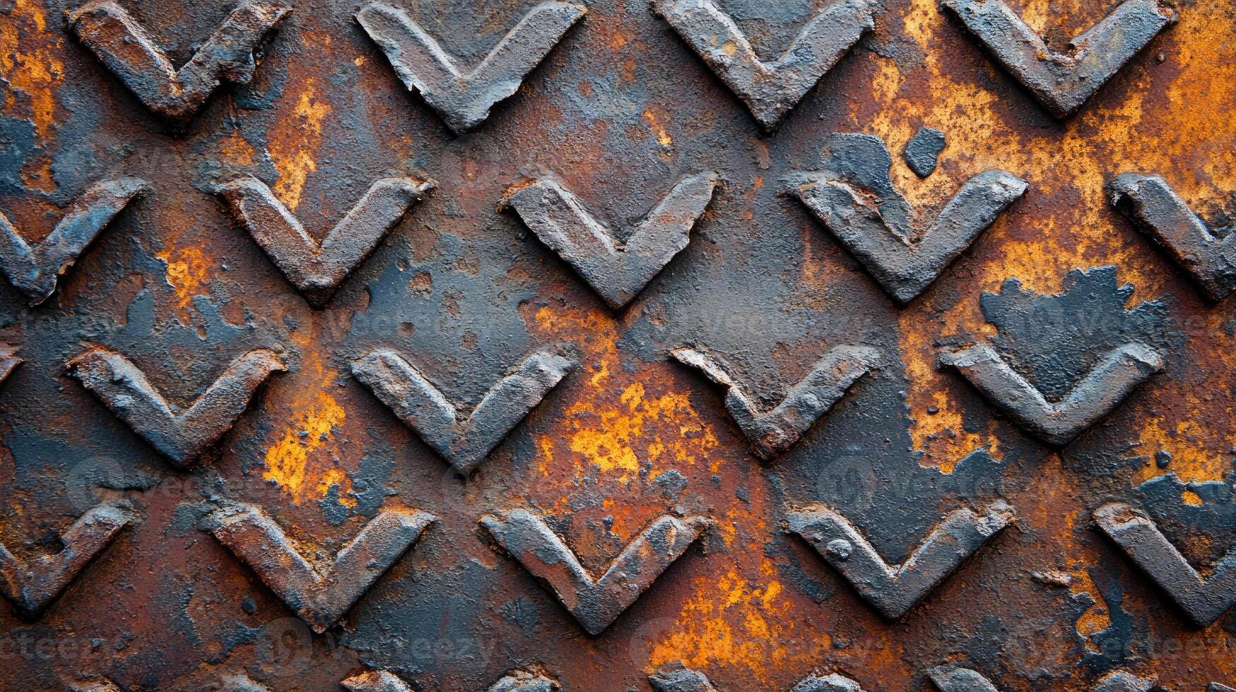 Rusty diamond plate metal showing corrosion and age photo