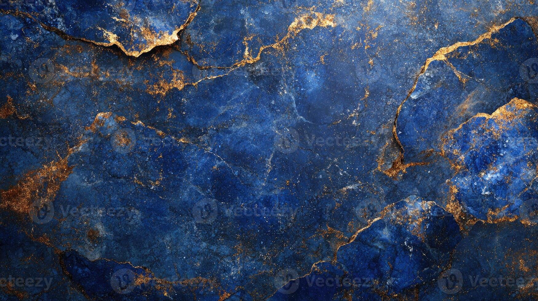 Blue marble background showing luxurious gold veins forming abstract pattern photo