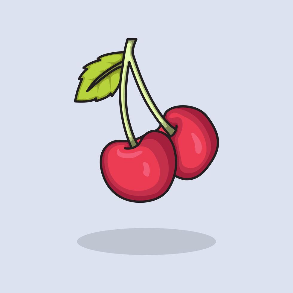 illustration Cherry. design Red Cherry. Red Cherry fruit design illustration and icon for website, digital and print vector