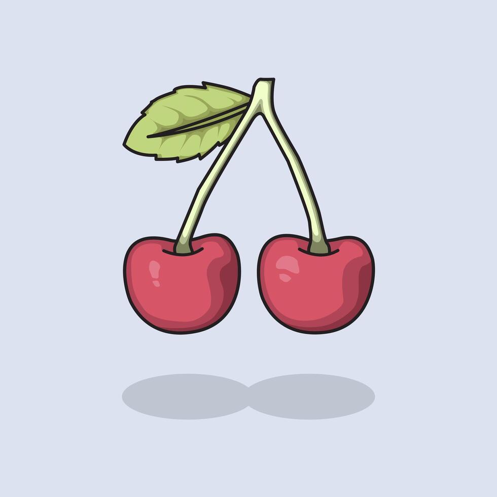 illustration Cherry. design Red Cherry. Red Cherry fruit design illustration and icon for website, digital and print vector