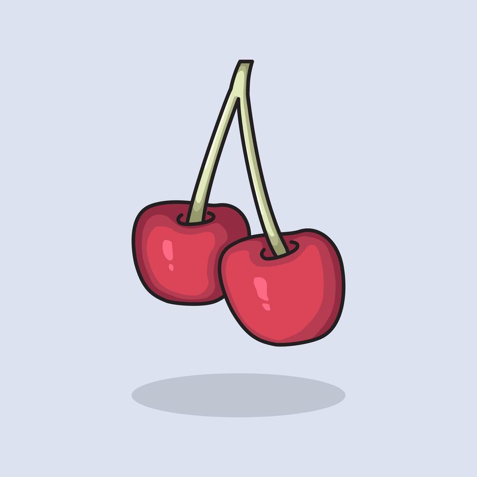 illustration Cherry. design Red Cherry. Red Cherry fruit design illustration and icon for website, digital and print vector