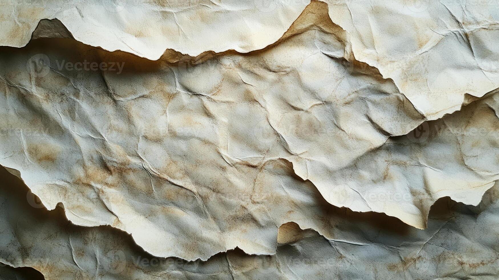 Background of torn and crumpled brown paper showing texture photo