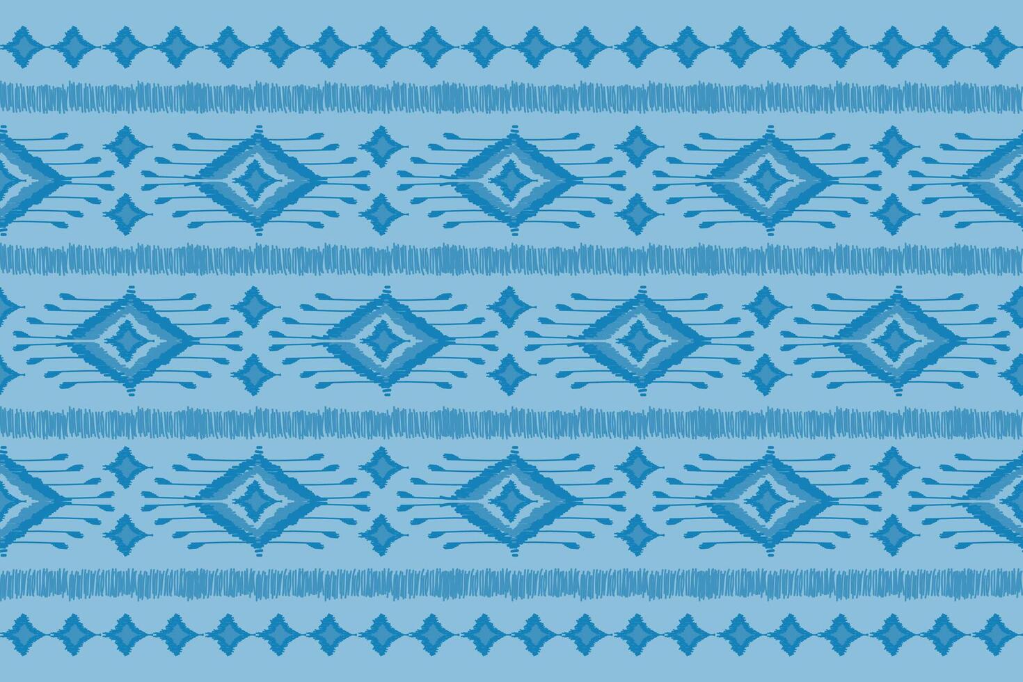 Light blue carpet tribal style. Ethnic ikat seamless pattern in traditional. Aztec ornament print. Design for background, illustration, rug, fabric, clothing, textile, batik, embroidery. vector