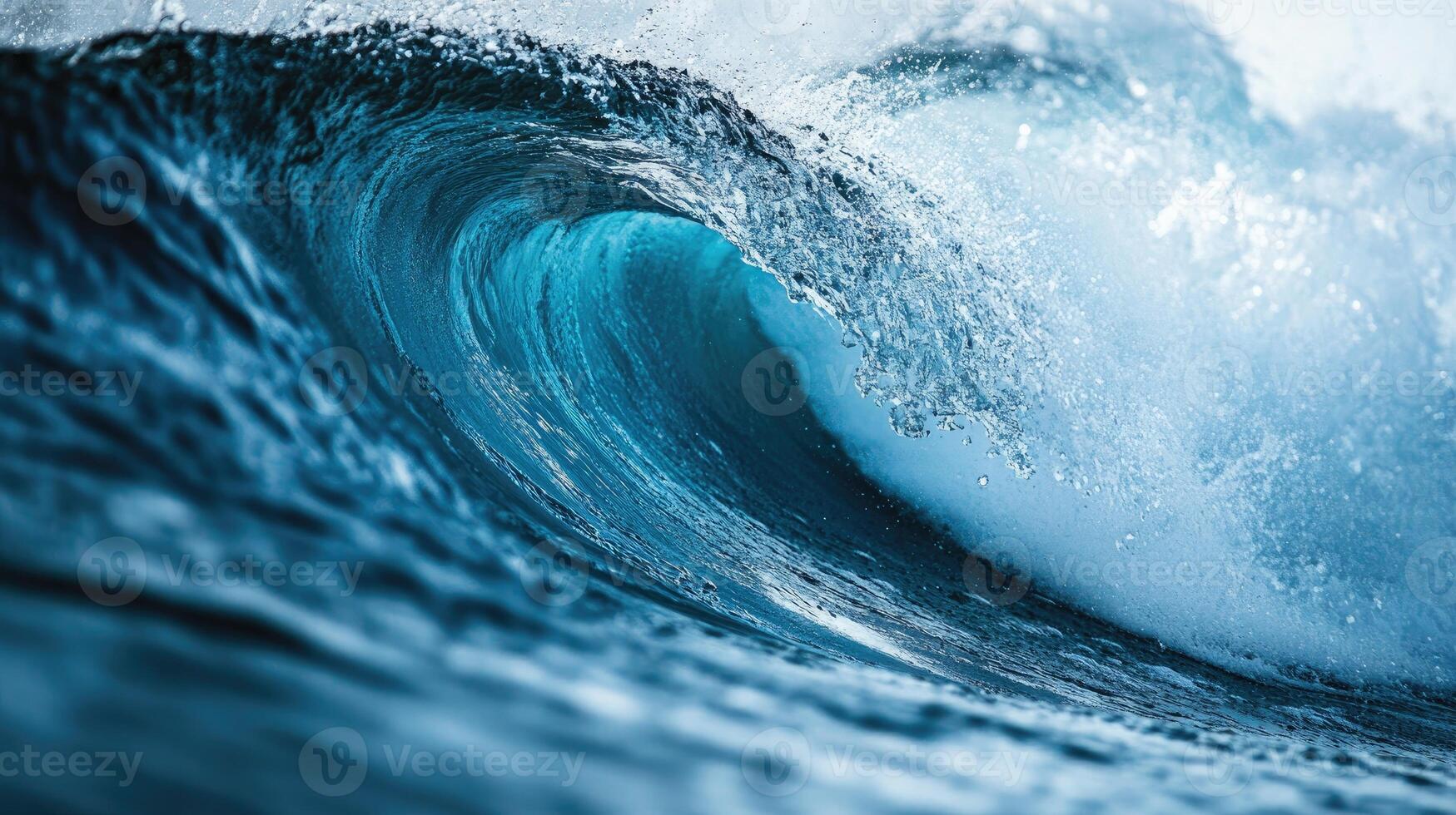Powerful ocean wave breaking in the sea photo