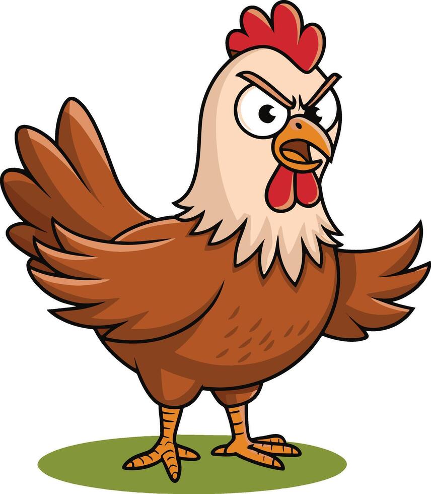 Chicken cartoon illustration, hen art design. Ai generate vector