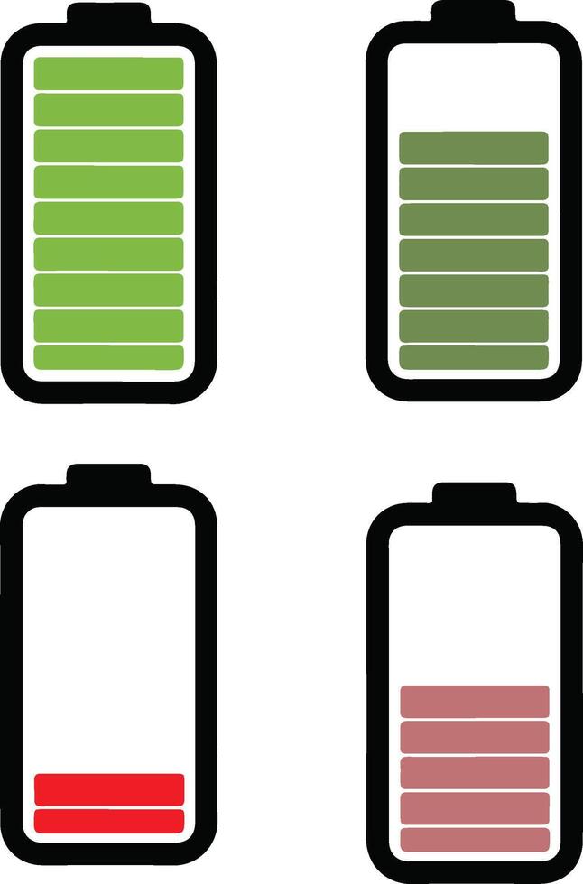 Battery charging status icon design vector