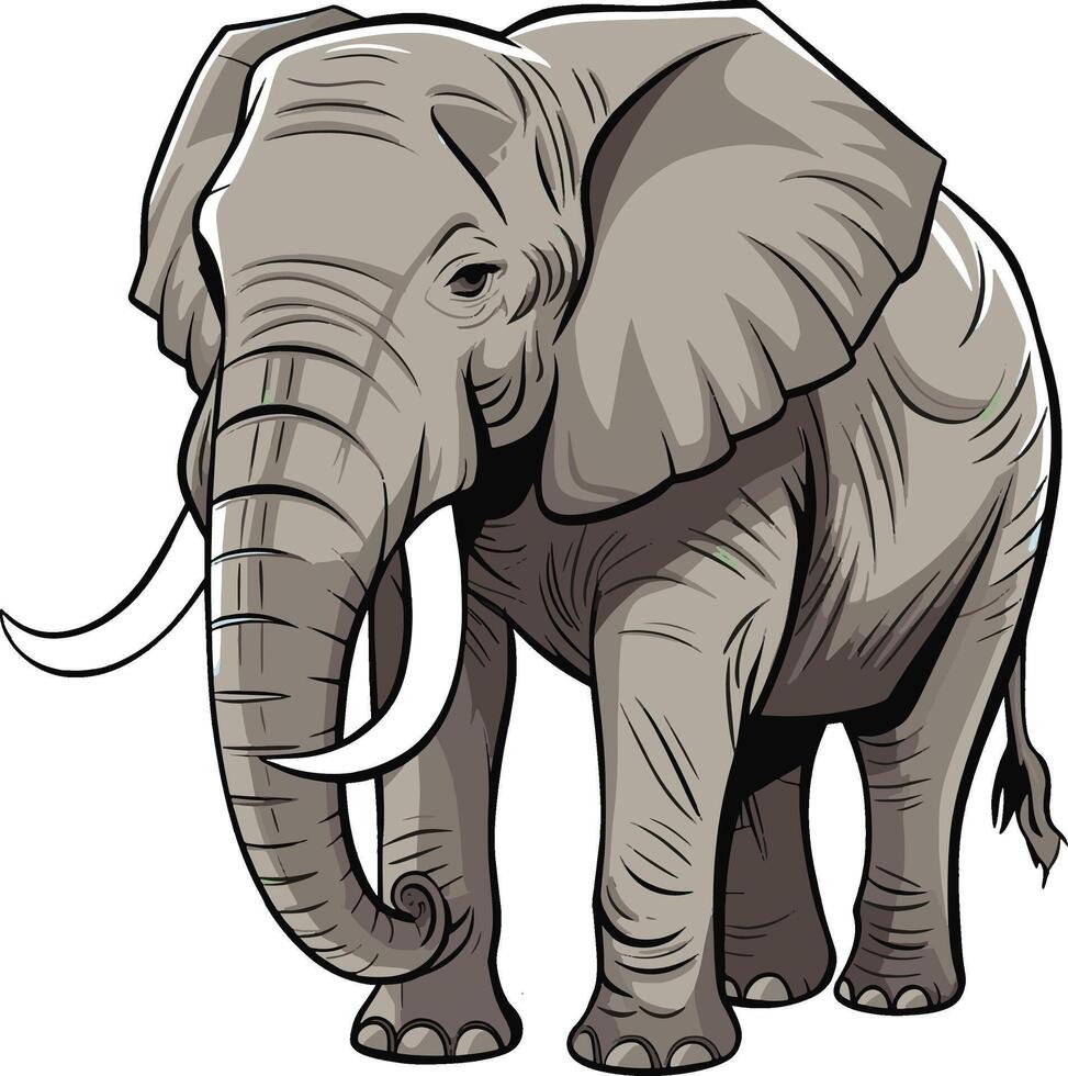 Elephant cartoon illustration, elephant art. Ai generate vector