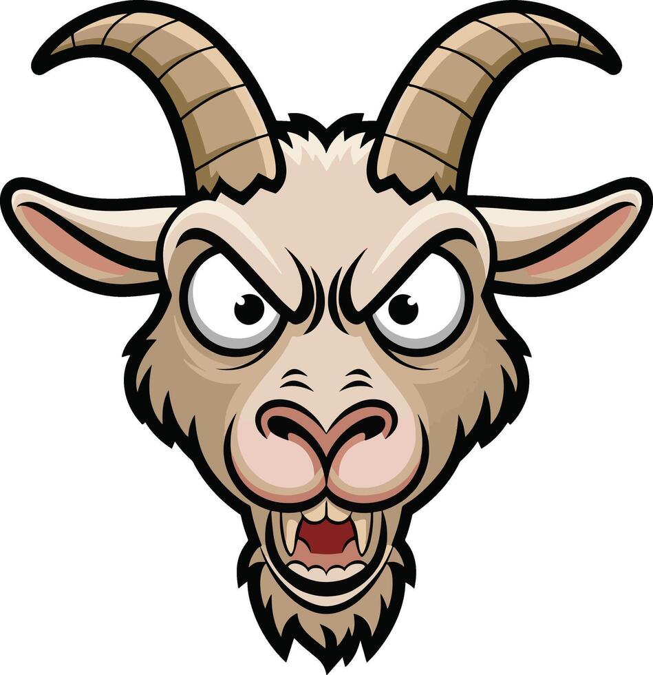 Angry goat head illustration design, goat head logo. ai generate vector
