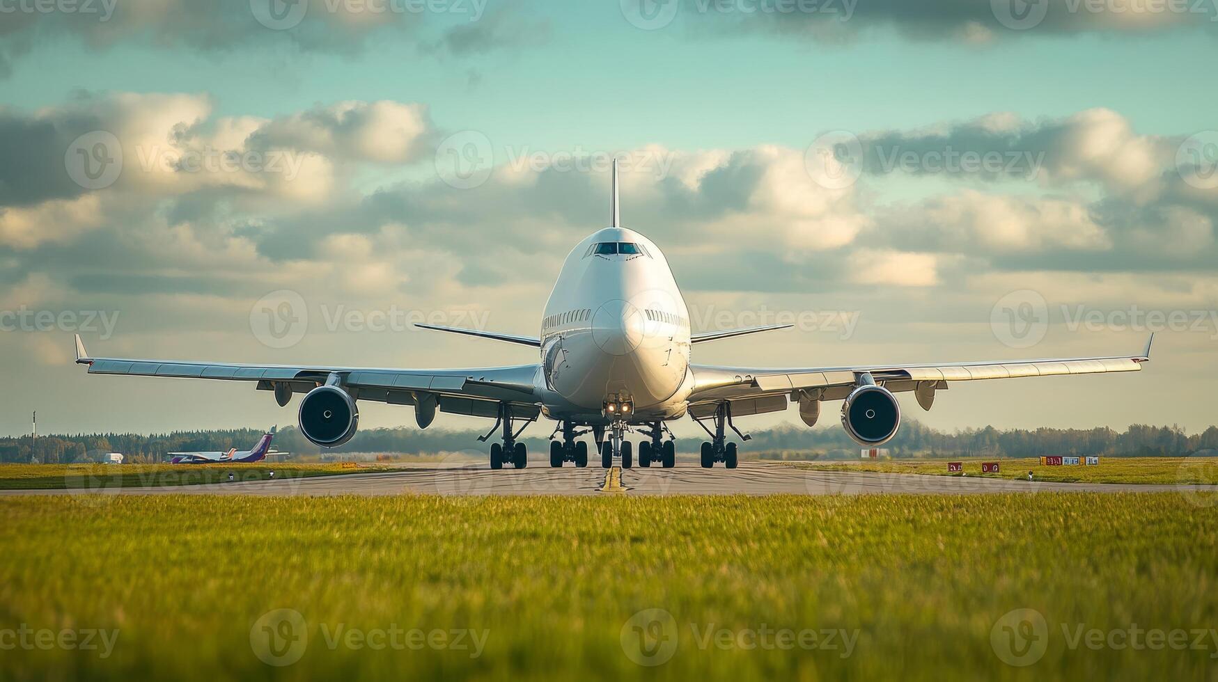 A cargo aircraft poised on the runway, emphasizing the essential role of air transport in global logistics and freight shipping photo