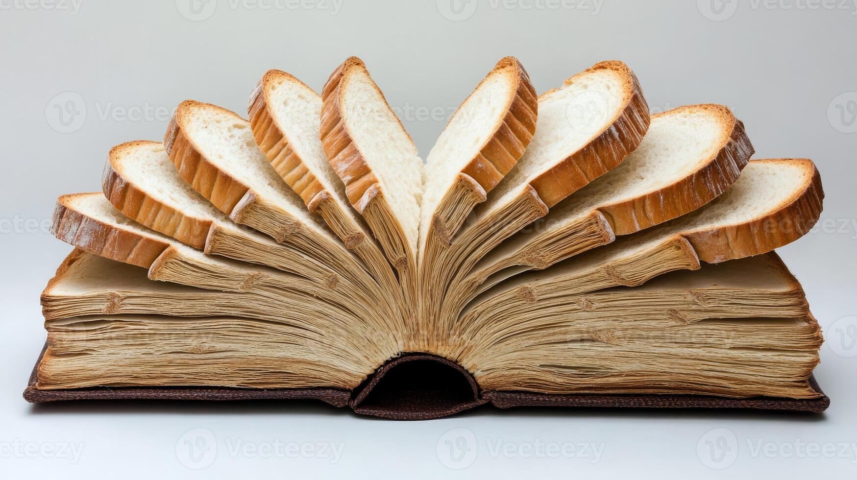 This artistic piece, inspired by a cherished book, is crafted from various bread slices, merging culinary art with profound spiritual themes that reflect on life and its teachings photo