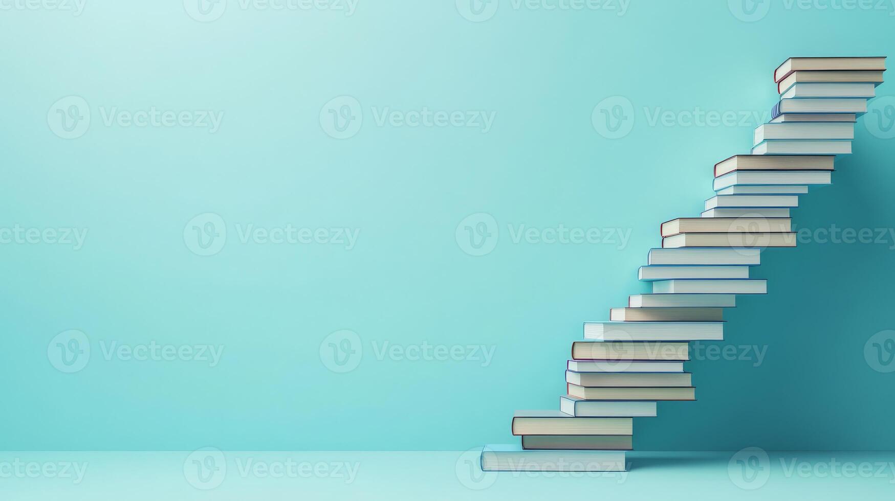 This artwork shows a stack of books, symbolizing the journey of learning and personal growth, while reflecting a clean, modern aesthetic aligned with contemporary design principles photo