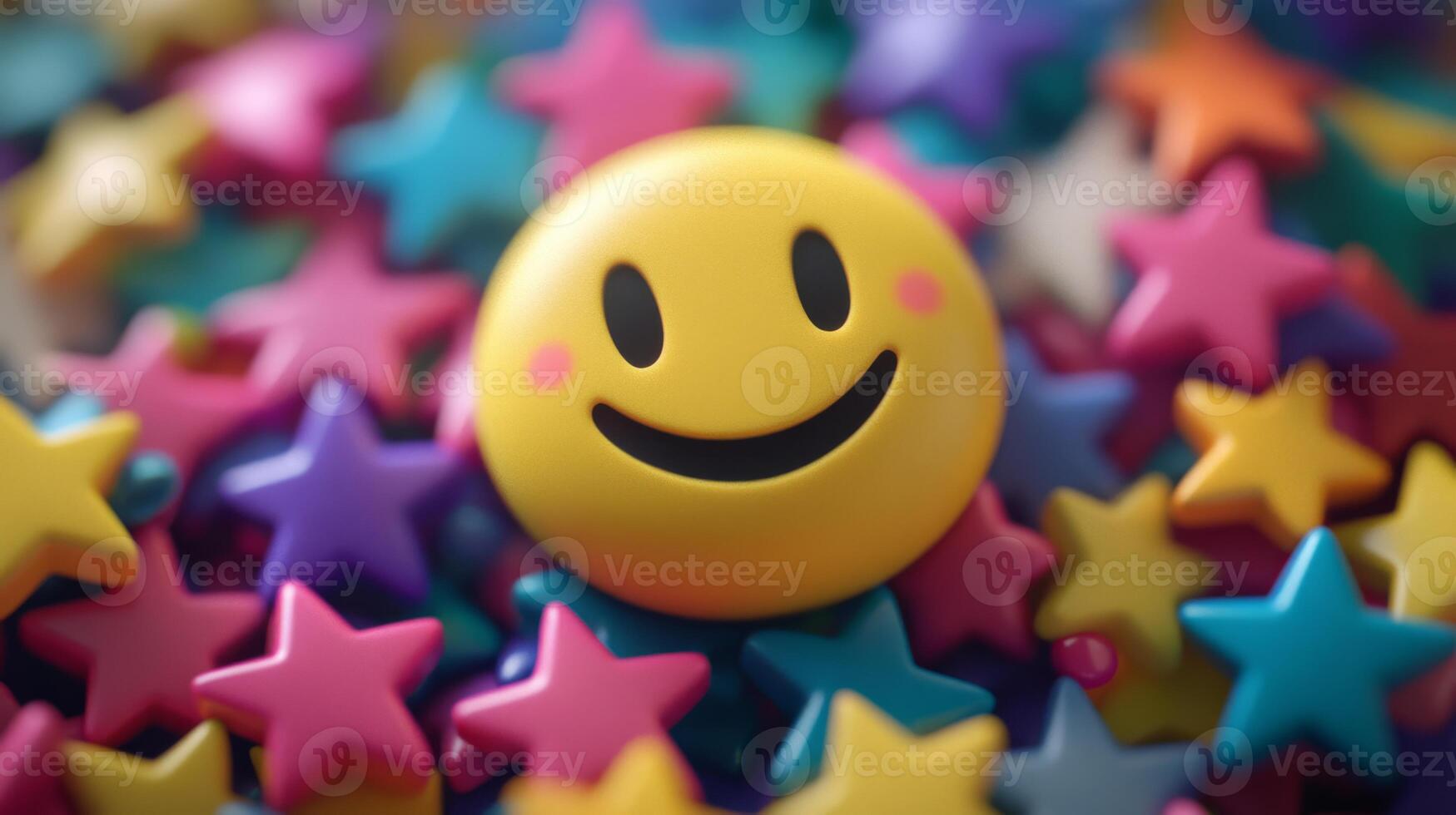 This is a vibrant and colorful representation of happiness and positive feedback that effectively symbolizes customer satisfaction, loyalty, and excellent service within the realm of business photo