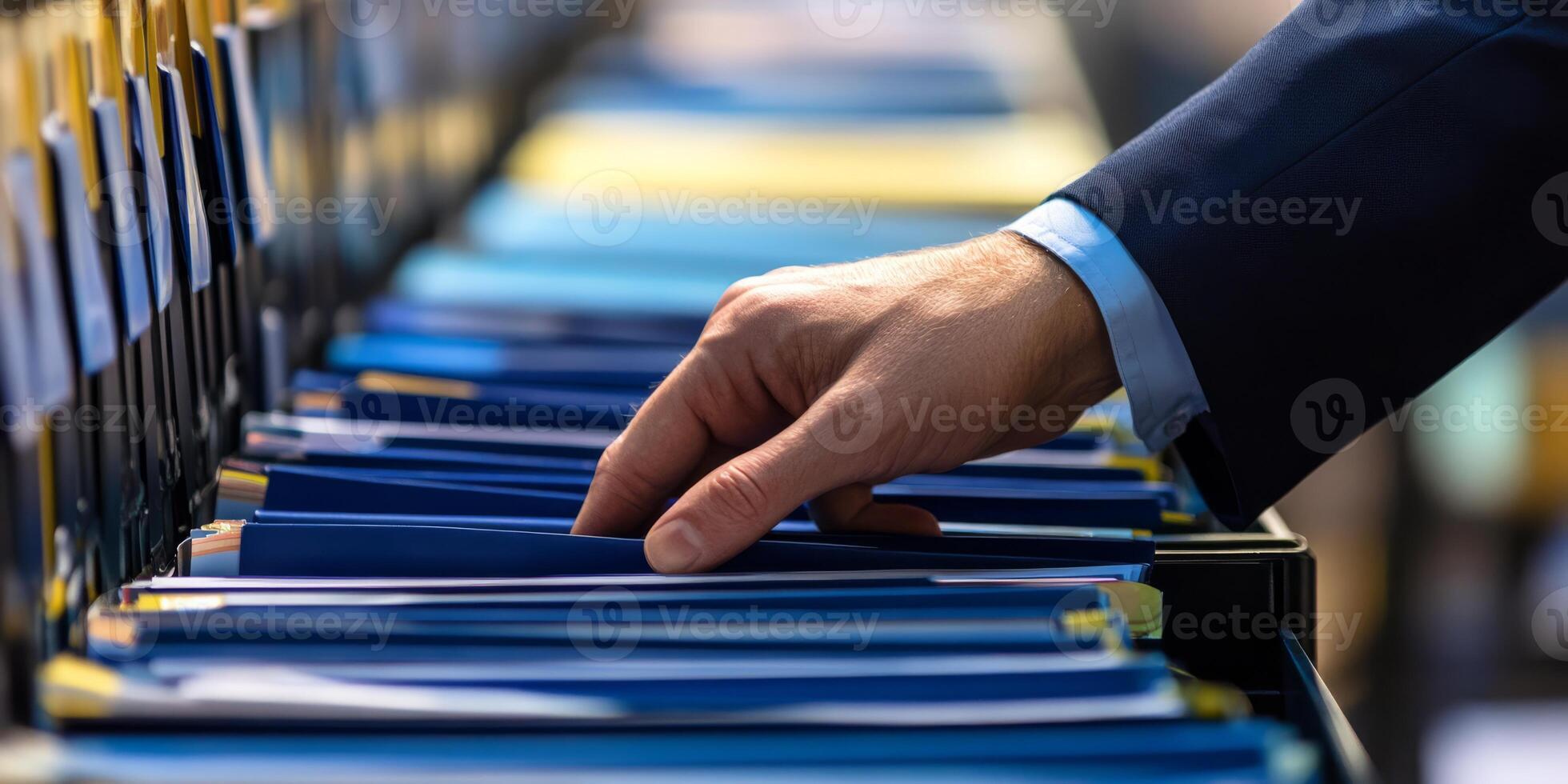 This image depicts a detailed inspection of organized audit records, emphasizing accuracy and compliance in business evaluations photo