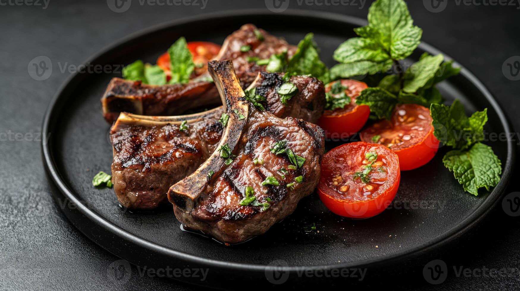 Savor succulent lamb chops paired with fresh mint and a vibrant summer salad. This dish is perfect for a ketogenic meal, offering delightful lowcarb flavors and wholesome ingredients photo