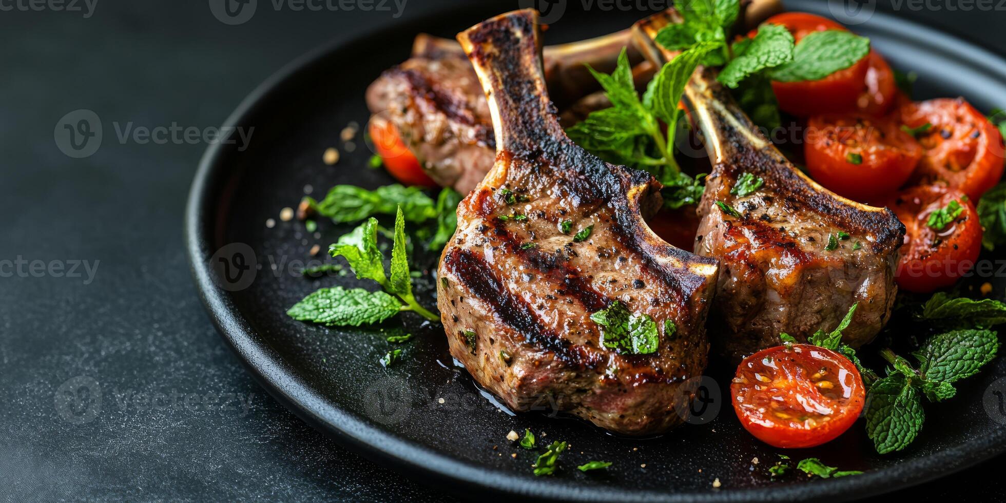 Enjoy lamb chops with fresh mint and a vibrant summer salad, ideal for keto diets. This nutritious meal combines rich flavors with essential nutrients for a delightful culinary experience photo