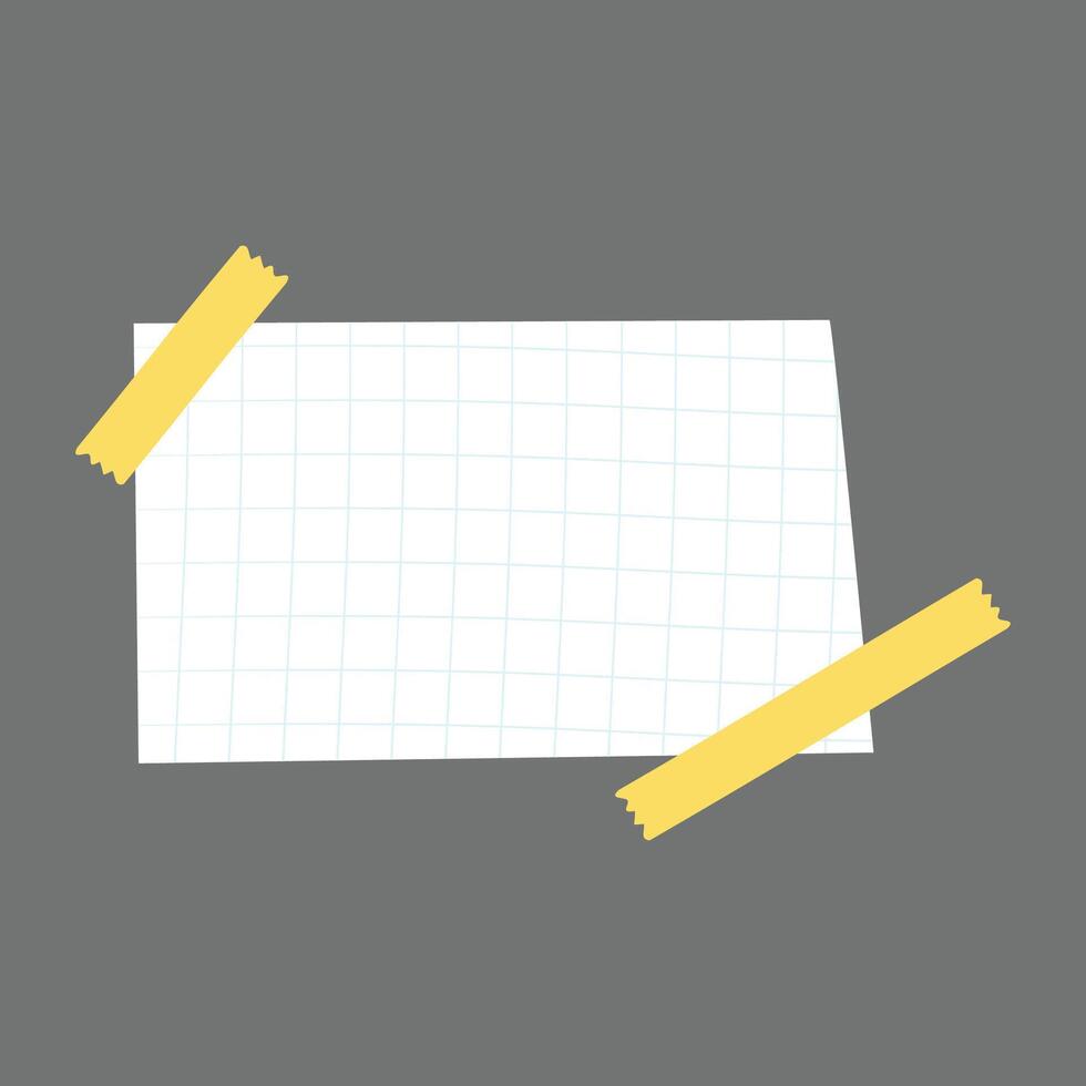 Torn paper with tape illustration on gray backgound vector