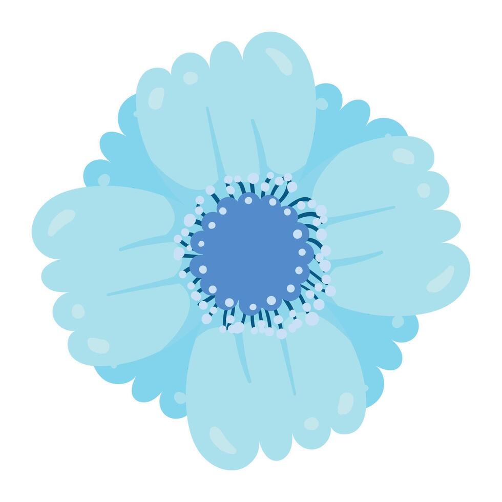hand drawn colorful flower isolated on white background vector