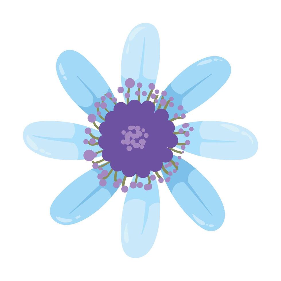 hand drawn colorful flower illustration on white background vector
